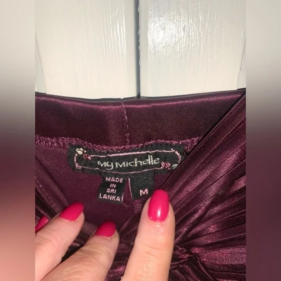 Vintage Deep Purple Midi dress Satiny Medium - Picture 4 of 6